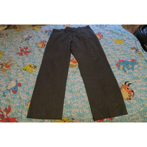VTG Levi's Action Slacks Pleated Trouser Dacron Polyester Heather Gray Men 40x31